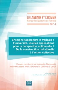 Image de Enseigner/apprendre le français à l'université. Quelles applications pour la perspective actionnelle ?