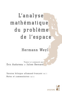 Image de Analyse mathématique du problème de l'espace de hermann weyl 2 volumes