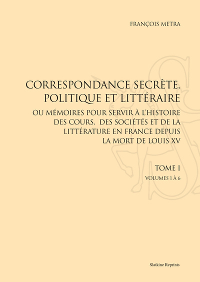 Image de Correspondance secrète, politique et littéraire...(1787-1790). Pack en 3 volumes