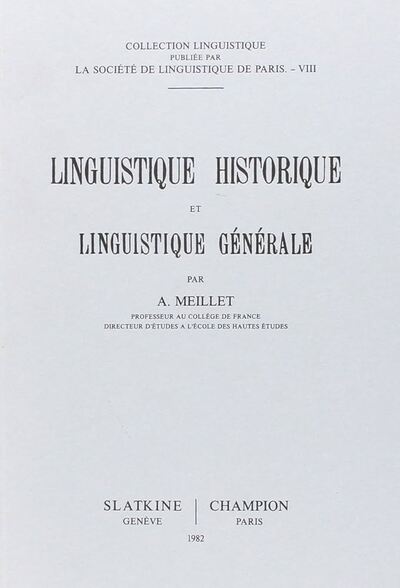 Picture of Linguistique historique et linguistique générale