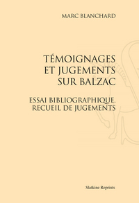 Image de Témoignages et jugements sur Balzac (1931)
