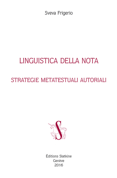 Picture of LINGUISTICA DELLA NOTA