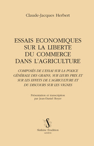 Picture of ESSAIS ECONOMIQUES SUR LA LIBERTE DU COMMERCE DANS L'AGRICULTURE.