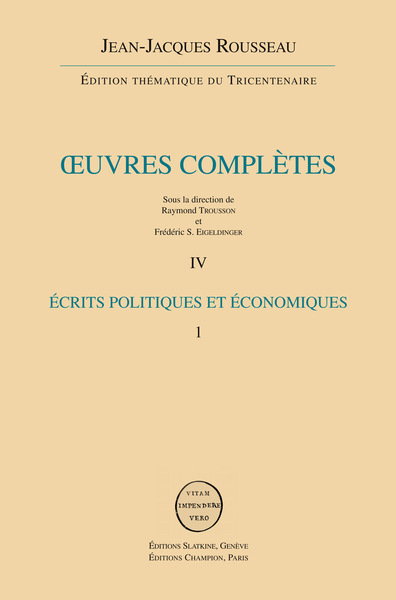 Image de Écrits politiques et économiques T1