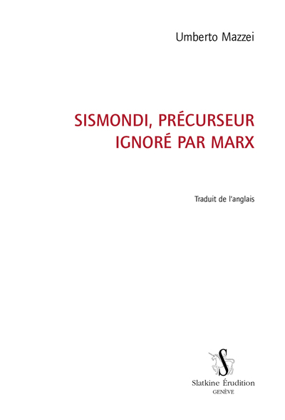 Image de SISMONDI, PRECURSEUR IGNORE PAR MARX
