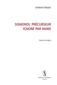 Image de SISMONDI, PRECURSEUR IGNORE PAR MARX