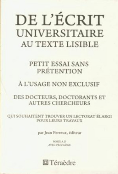Picture of De l'écrit universitaire au texte lisible