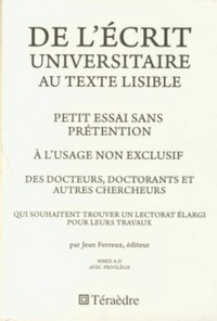 Picture of De l'écrit universitaire au texte lisible