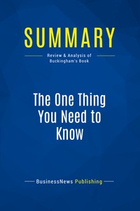 Image de Summary: The One Thing You Need to Know