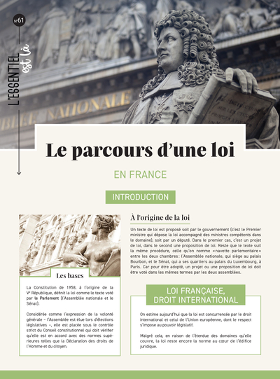 Picture of Le parcours d'une loi en France - Dépliant