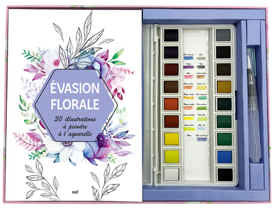 Picture of Coffret Aquarelle - Évasion florale - 30 illustrations à peindre