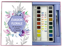 Picture of Coffret Aquarelle - Évasion florale - 30 illustrations à peindre