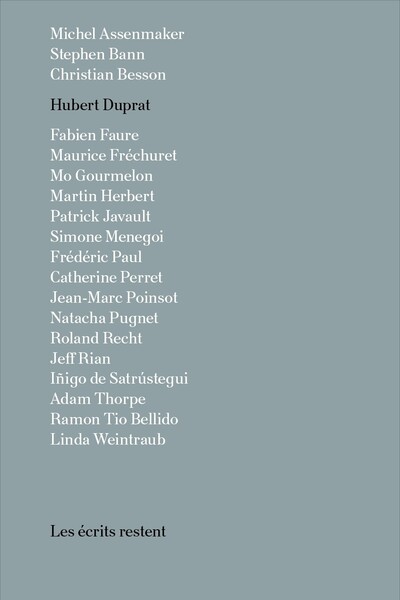 Image de Hubert Duprat - les écrits restent