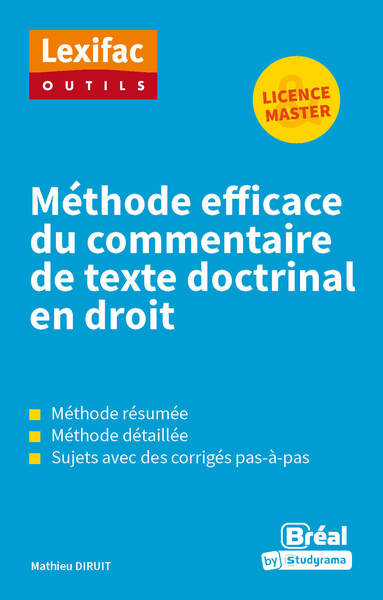 Picture of Méthode efficace du commentaire de texte doctrinal en droit