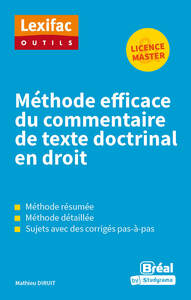 Picture of Méthode efficace du commentaire de texte doctrinal en droit