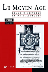 Picture of RMA_161 / REVUE DU MOYEN-AGE 2010/1 TOME CXVI