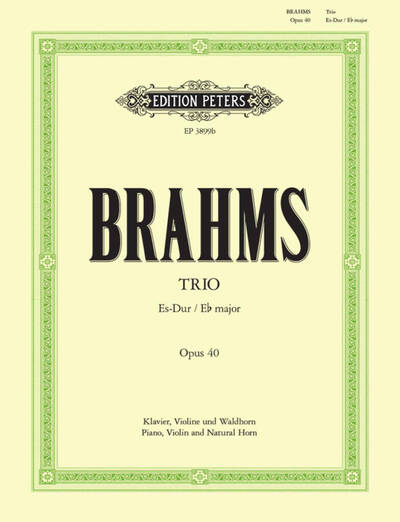 Image de JOHANNES BRAHMS : TRIO OP.40 - EB MAJOR - VIOLIN, HORN AND PIANO - RECUEIL + CD