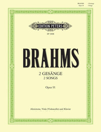 Image de JOHANNES BRAHMS - 2 SONGS OP.91 FOR ALTO VOICE, VIOLA & PIANO