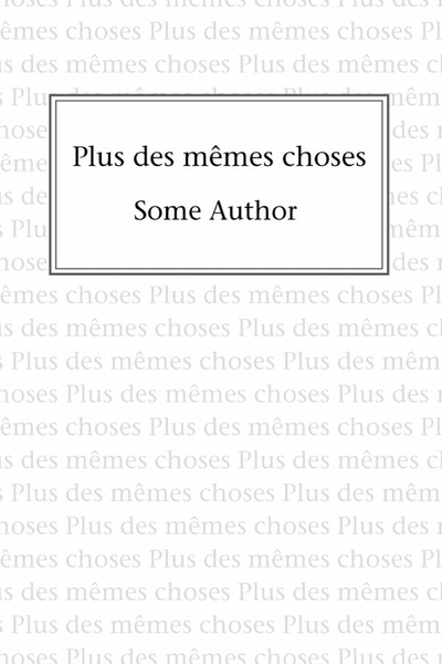 Picture of Plus des mêmes choses