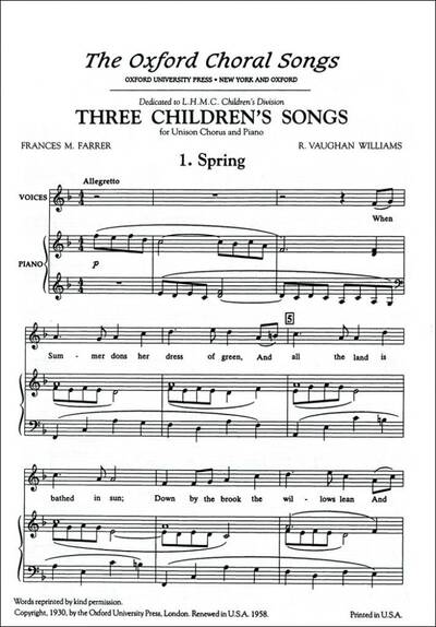 Picture of SPRING NO. 1 OF THREE CHILDREN'S SONGS CHANT