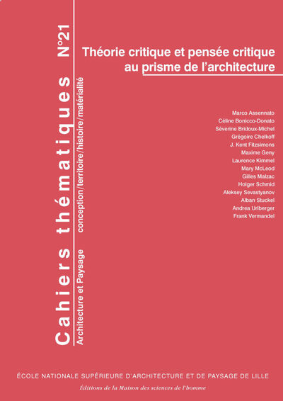 Image de Cahiers thématiques, n° 21/2023