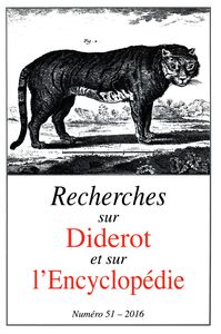 Picture of Revue Recherches sur Diderot et sur l’Encyclopédie 51 - 2016