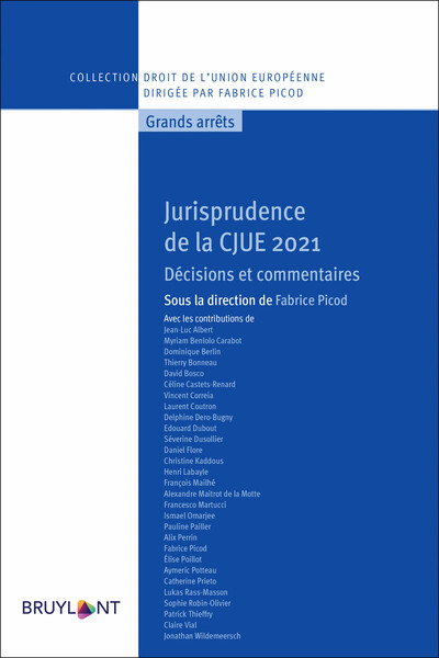 Picture of Jurisprudence de la CJUE 2021 - Décisions et commentaires