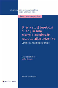 Picture of Directive (UE) 2019/1023 du 20 juin 2019 relative aux cadres de restructuration préventive