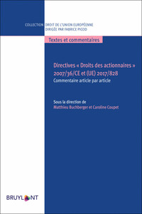 Picture of Directives "Droits des actionnaires" 2007/36/CE et (UE) 2017/828 - Commentaire article par article