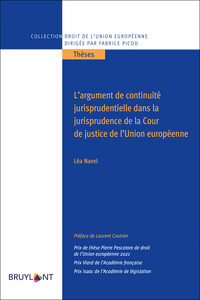 Picture of L'argument de continuité jurisprudentiel ds la jurisprudence de la Cour de Justice de l'UE