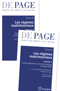 Image de Traité de droit civil belge - Tome 9 Les régimes matrimoniaux