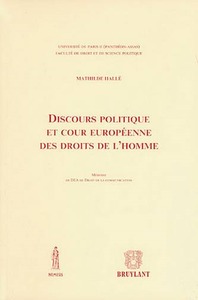 Image de DISCOURS POLITIQUE ET COUR EUROPÉENNE DES DROITS DE L'HOMME