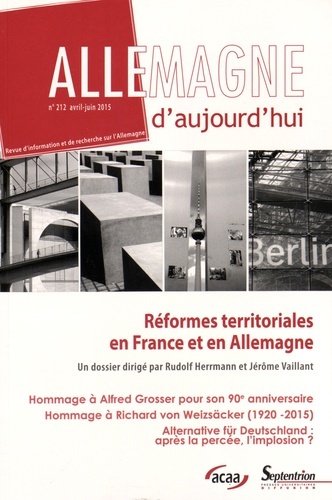 Image de Allemagne d''aujourd''hui, n°212/avril - juin 2015