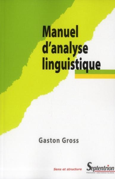 Image de MANUEL D''ANALYSE LINGUISTIQUE