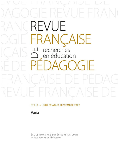 Picture of REVUE FRANCAISE DE PEDAGOGIE, N 216/2022. VARIA