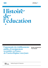 Image de Histoire de l'éducation, n°165/2026