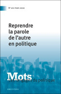 Picture of Mots. Les langages du politique, n° 122/2020