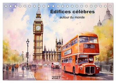 Image de Édifices célèbres, autour du monde (Calendrier de bureau 2027 DIN A5 vertical), CALVENDO calendrier mensuel