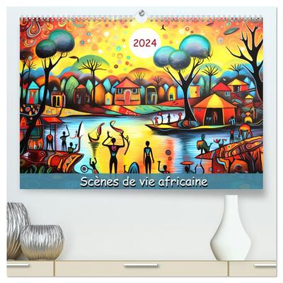 Image de Scènes de vie africaine (Calendrier mural haut de gamme 2027 DIN A2 vertical), CALVENDO calendrier mensuel