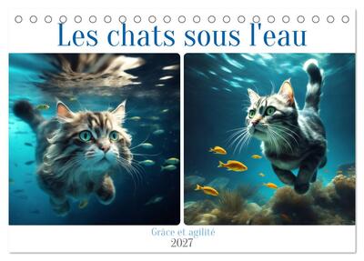Image de Les chats sous l'eau (Calendrier de bureau 2027 DIN A5 vertical), CALVENDO calendrier mensuel