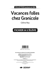 Image de VACANCES FOLLES CHEZ GRANICOLE - FICHIER PEDAGOGIQUE