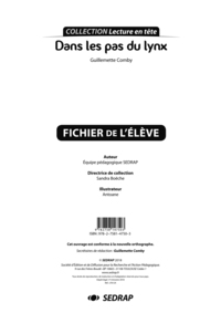 Picture of DANS LES PAS DU LYNX - FICHIER PEDAGOGIQUE