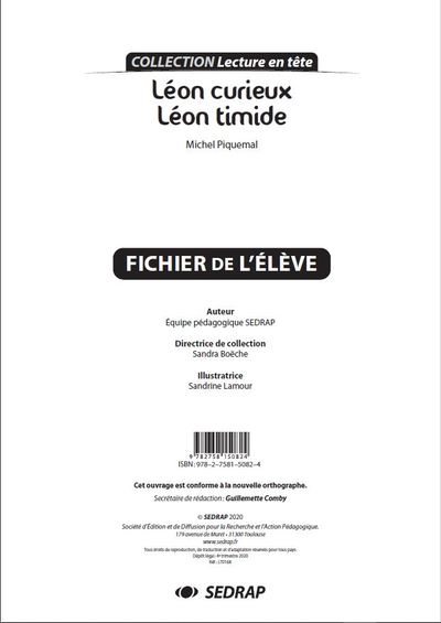 Picture of LEON CURIEUX, LEON TIMIDE - LE FICHIER
