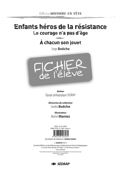 Image de ENFANTS HEROS DE LA RESISTANCE - FICHIER