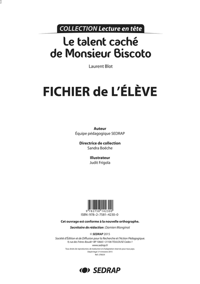 Image de TALENT CACHE DE MONSIEUR BISCOTO - FICHIER