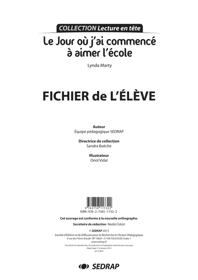 Picture of JOUR OU J'AI COMMENCE A AIMER L'ECOLE - FICHIER