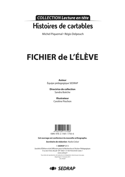 Picture of HISTOIRES DE CARTABLES - FICHIER