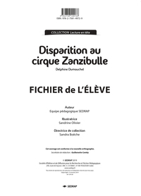 Picture of DISPARITION AU CIRQUE ZANZIBULLE - LE FICHIER