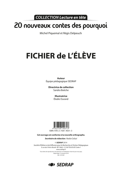 Image de 20 NOUVEAUX CONTES DES POURQUOI - FICHIER