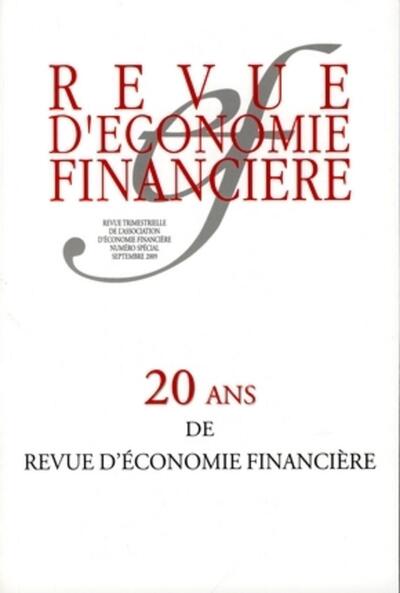 Image de 20 ans de revue d'économie financière - numéro spécial septembre 2009
